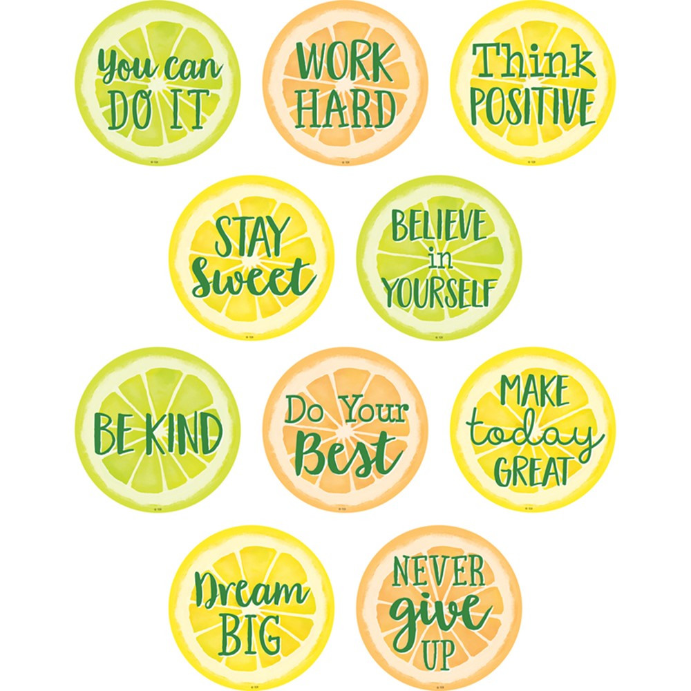 Lemon Zest Positive Saying Accents, Pack of 30 - TCR8480 | Teacher Created Resources | Accents