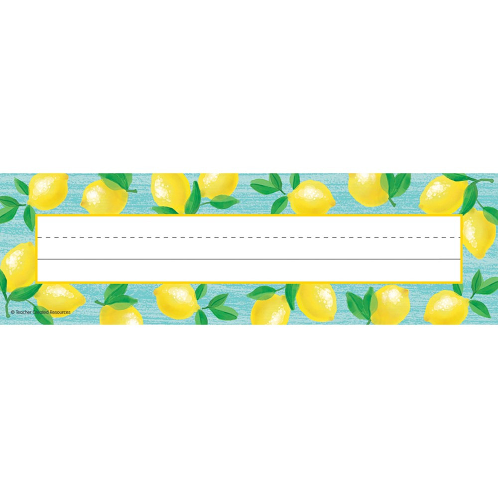 Lemon Zest Flat Name Plates, 11.5" x 3.5", Pack of 36 - TCR8482 | Teacher Created Resources | Name Plates