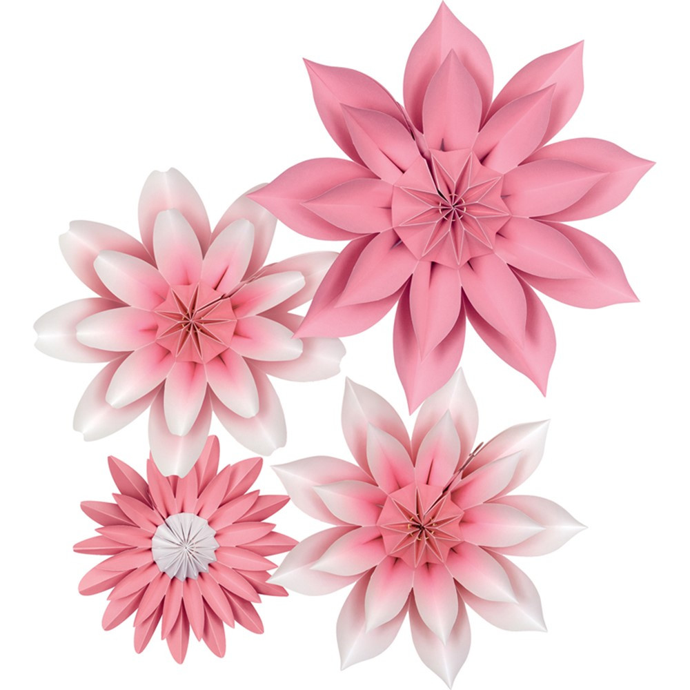Pink Blossoms Paper Flowers, Pack of 4 - TCR8543 | Teacher Created Resources | Accents