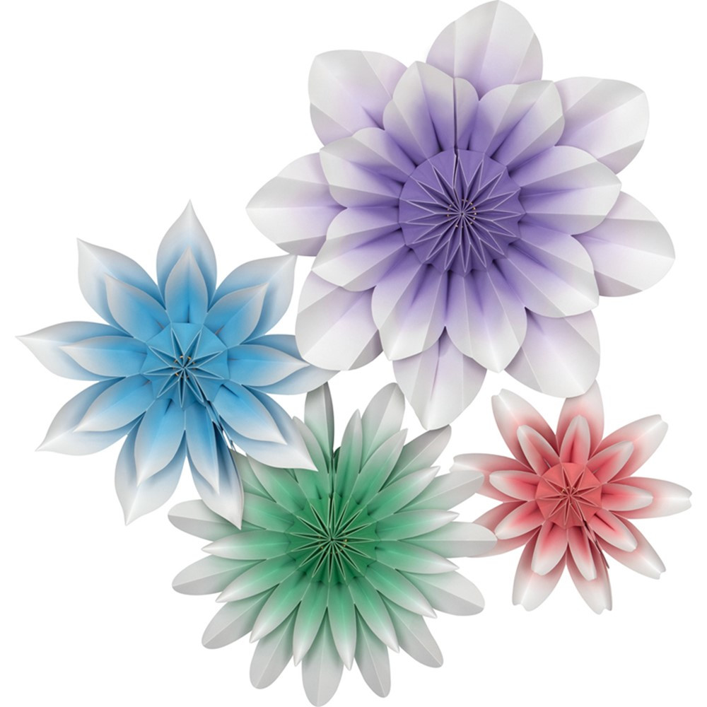 Floral Bloom Paper Flowers, Pack of 4 - TCR8544 | Teacher Created Resources | Accents