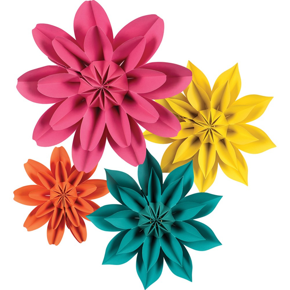 Beautiful Brights Paper Flowers, Pack of 4 - TCR8545 | Teacher Created Resources | Accents