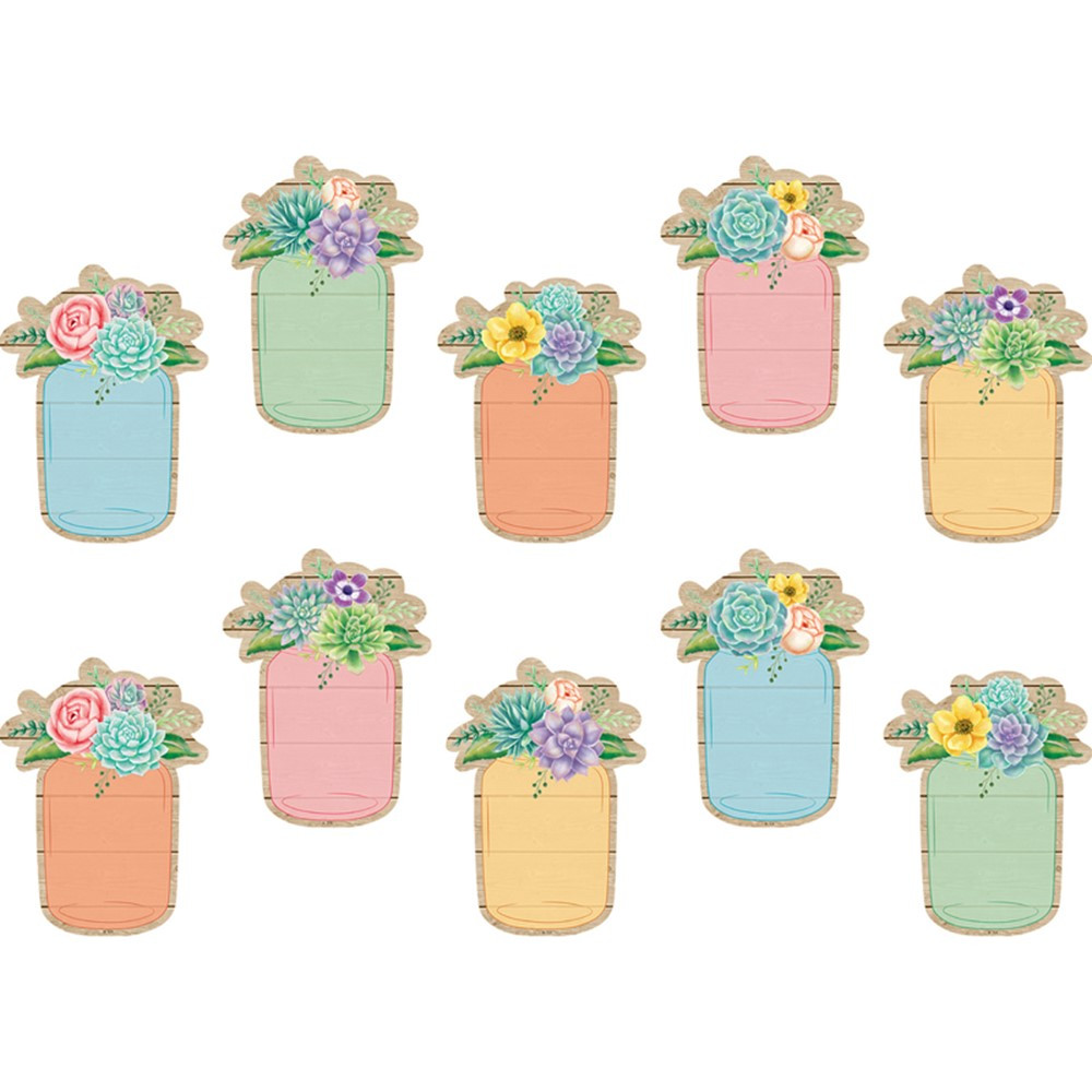 Rustic Bloom Mason Jars Accents, Pack of 30 - TCR8551 | Teacher Created Resources | Accents