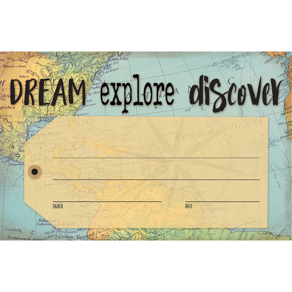 Travel the Map Dream Explore Discover Awards, Pack of 30 - TCR8570 | Teacher Created Resources | Awards