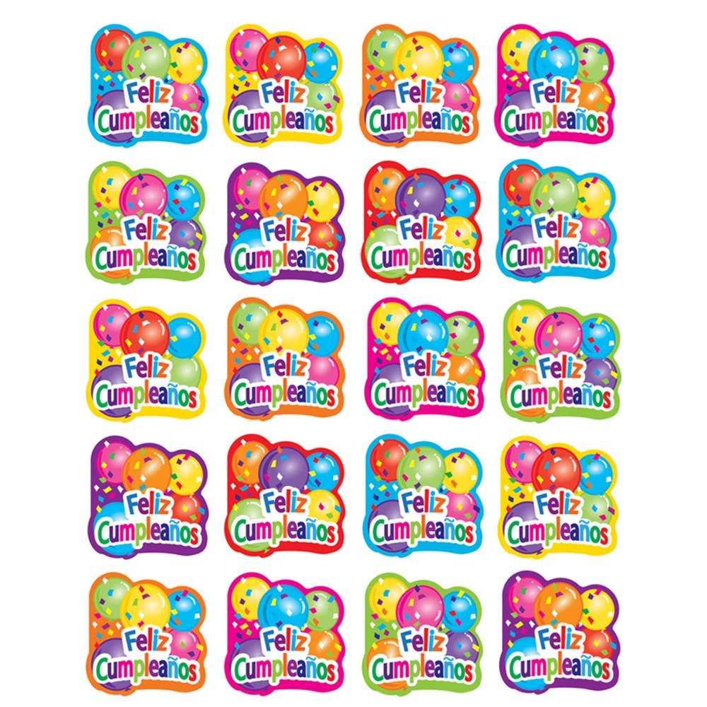 Feliz Cumpleaños Stickers, Pack of 120 - TCR8584 | Teacher Created Resources | Stickers