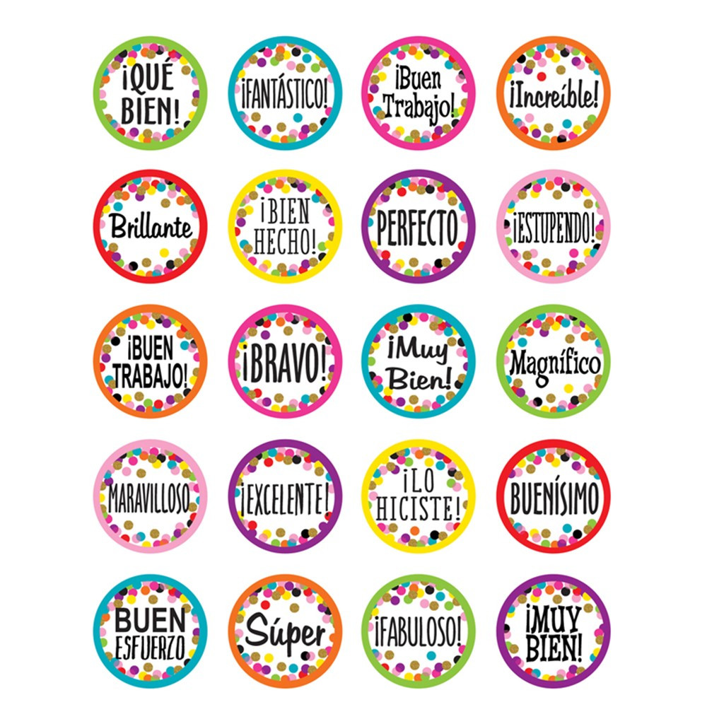 Confetti Spanish Stickers - TCR8725 | Teacher Created Resources | Stickers