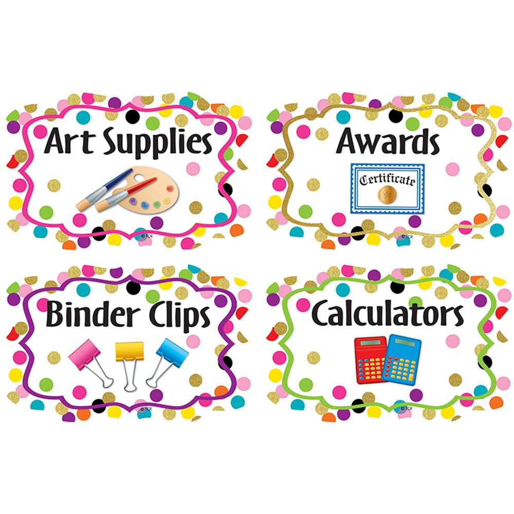 Confetti Supply Labels - TCR8751 | Teacher Created Resources | Accessories