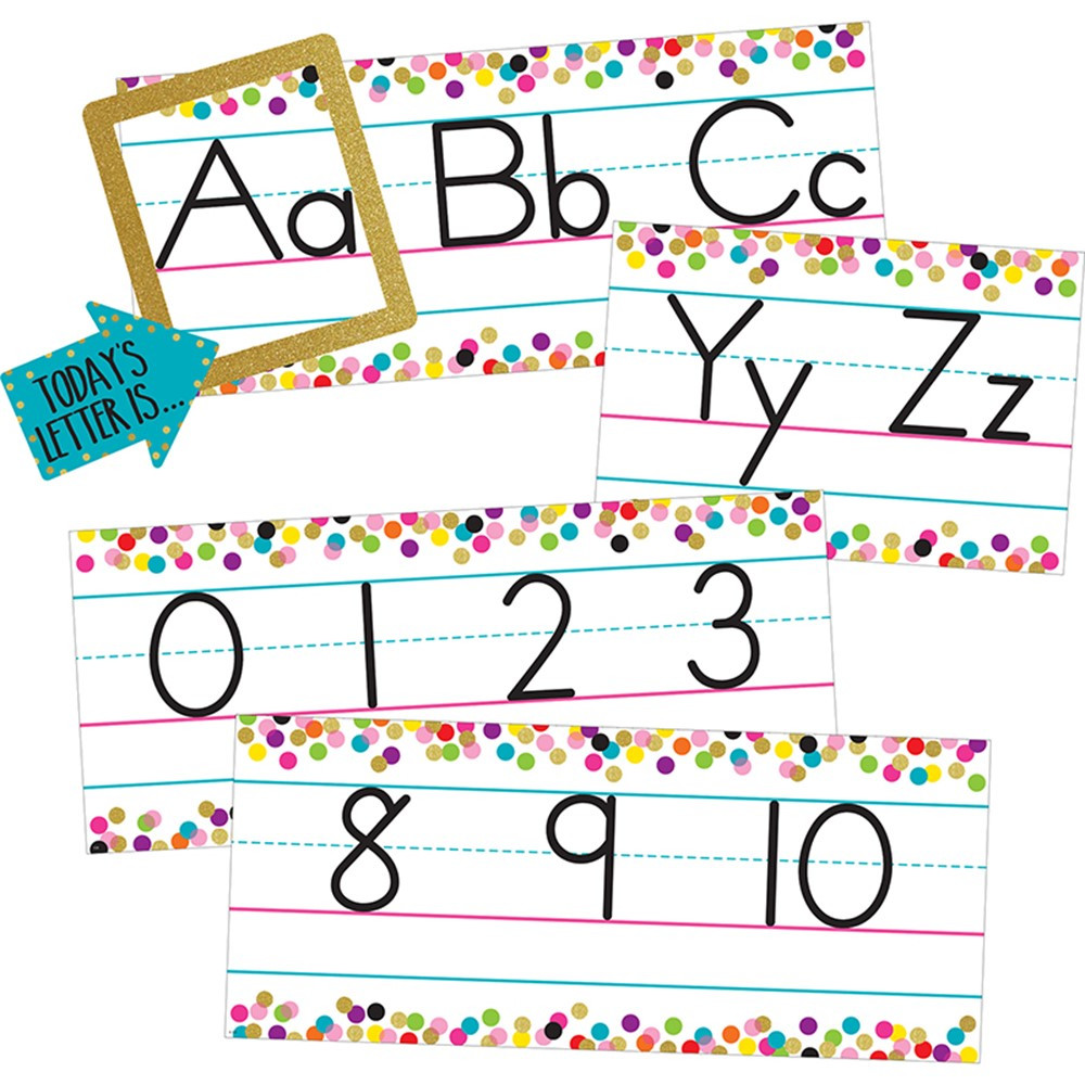TCR8804 - Confetti Alphabet Line Bulletin Brd in Classroom Theme