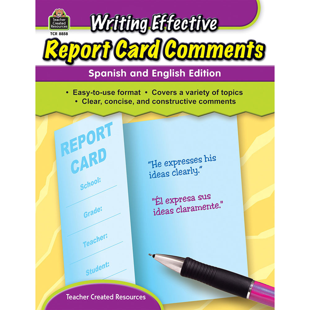 TCR8858 - Writing Effective Report Card Comments English & Spanish Edition in Progress Notices