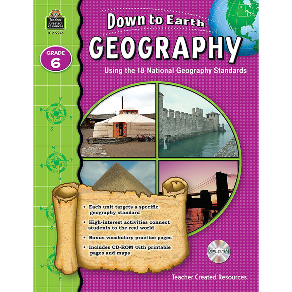 TCR9276 - Down To Earth Geography Gr 6 Book W/Cd in Social Studies