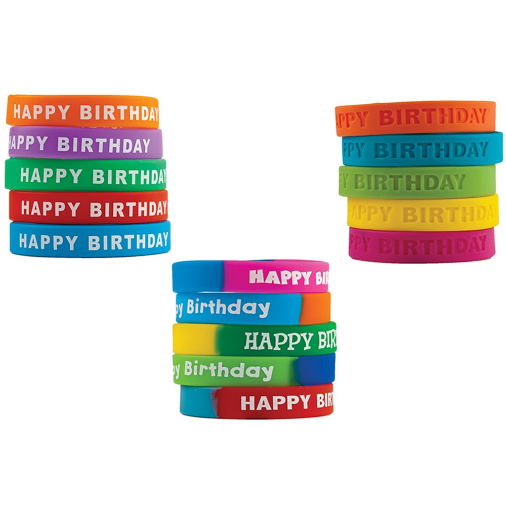 TCR9804 - Happy Birthday Wristband Class Pack in Novelty