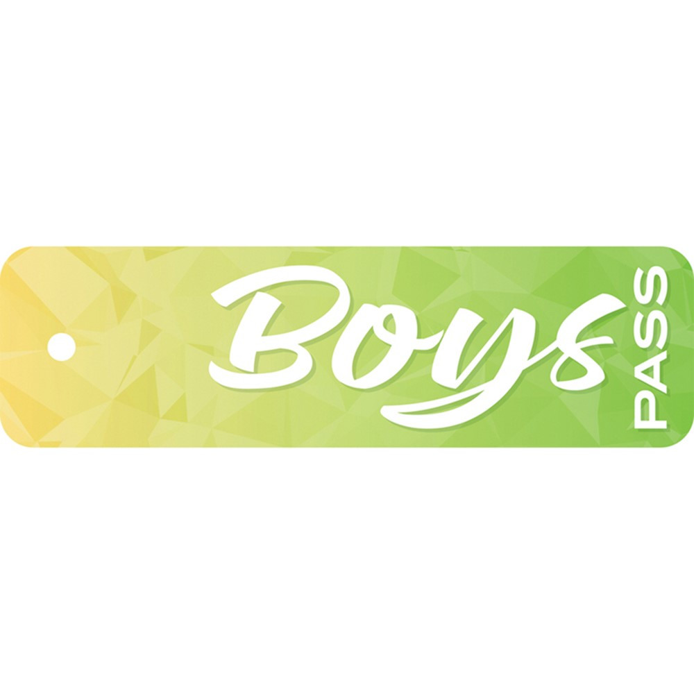 Geo Abstract Boys Pass, Plastic, 2 1/4 x 7 3/4" - TOP10176 | Top Notch Teacher Products | Hall Passes"