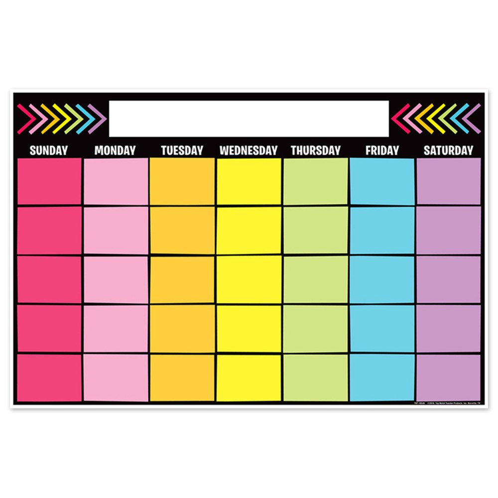 Magnetic Write & Wipe Calendar Neon Black, 12 x 18" - TOP10539 | Top Notch Teacher Products | Calendars"