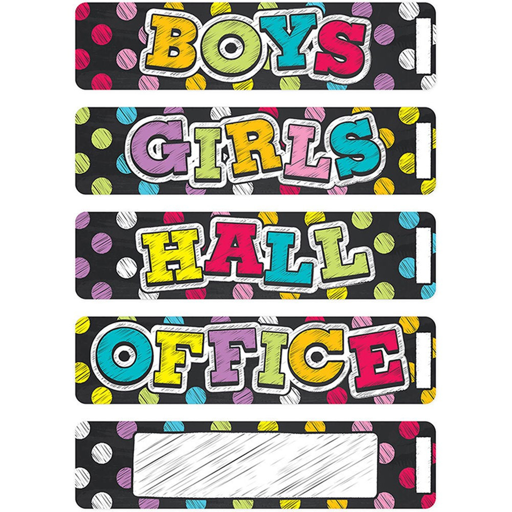 TOP10570 - Magnetic Hall Pass Set Neon Chalk in Hall Passes