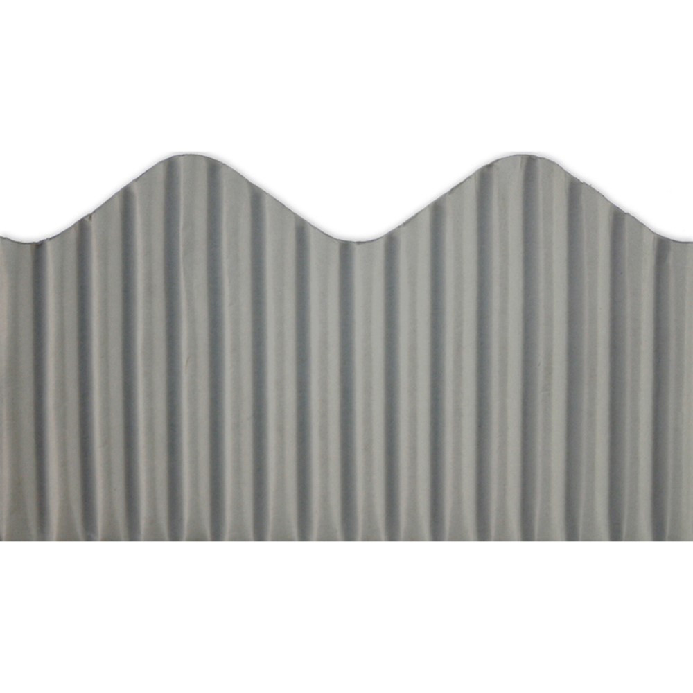 Trim-Eze Corrugated Border, Gray, 2.25 x 50' - TOP21016 | Top Notch Teacher Products | Border/Trimmer"