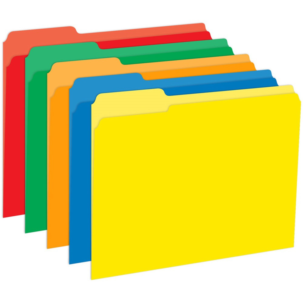 TOP3348 - Primary Assorted File Folders Half Cut Assorted Colors 9.5X11.75 10Pk in Folders
