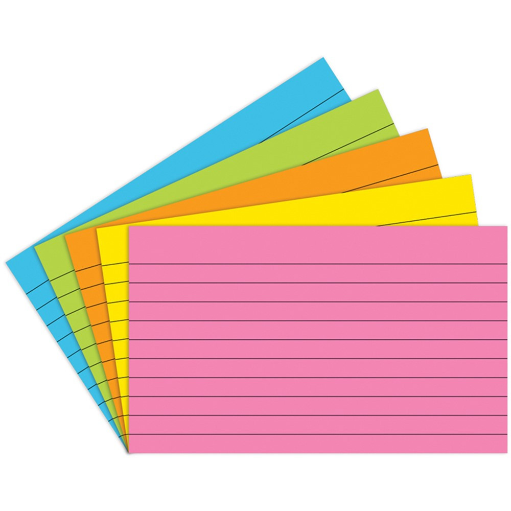 TOP362 - Index Cards 3X5 Lined 75 Ct Brite Assorted in Index Cards