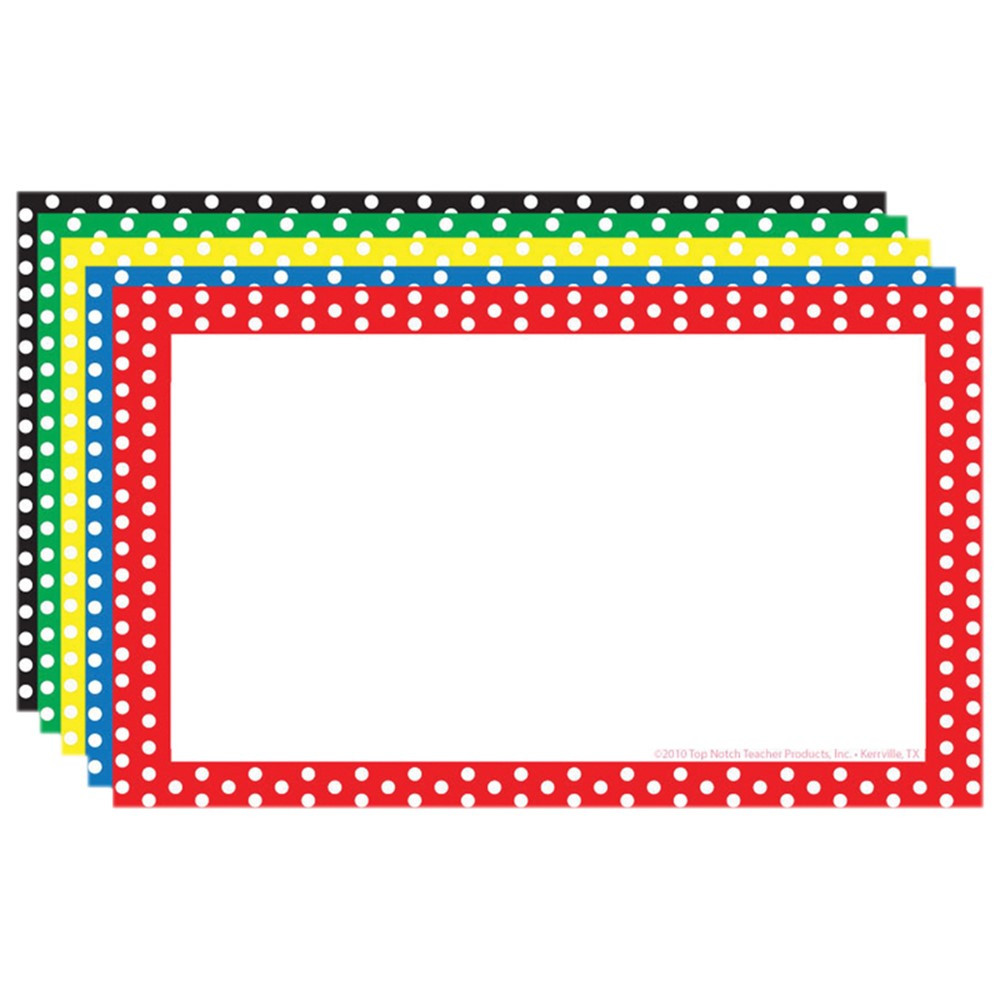 TOP3653 - Border Index Cards 3X5 Polka Dot Blank in Index Cards