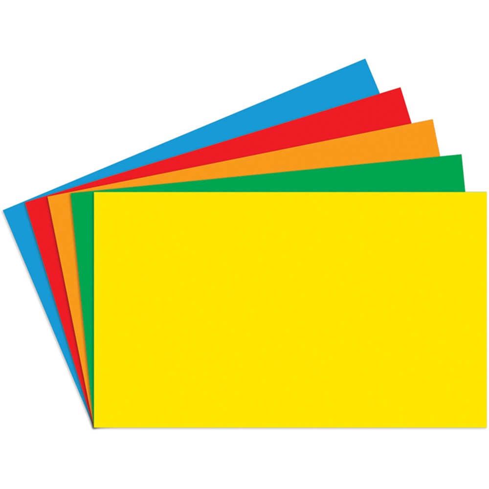 TOP3660 - Border Index Cards 3 X 5 Blank Primary Colors 100Ct in Index Cards