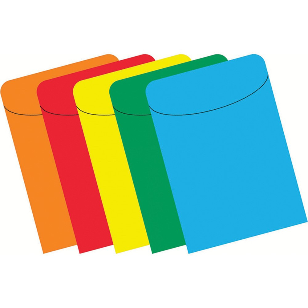 TOP419 - Brite Pockets Primary Box Of 500 Assorted in Library Cards