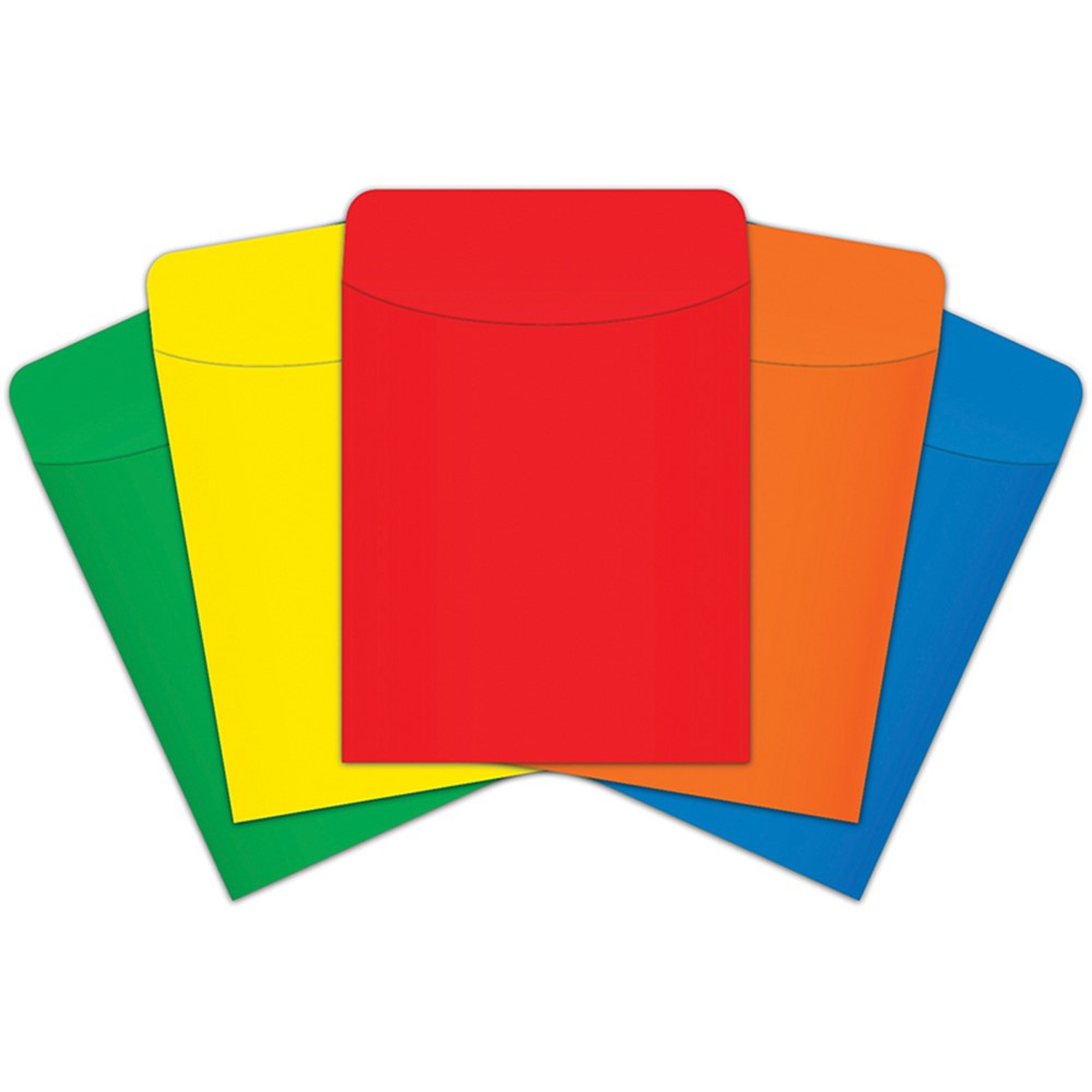 TOP429 - Brite Pockets Primary Pk Of 35 Assorted in Library Cards