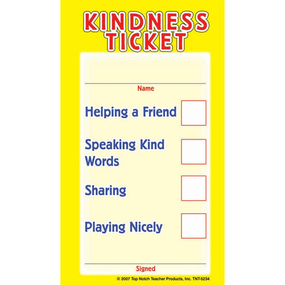 Kindness Tickets, Pack of 32 - TOP5234 | Top Notch Teacher Products | Tickets