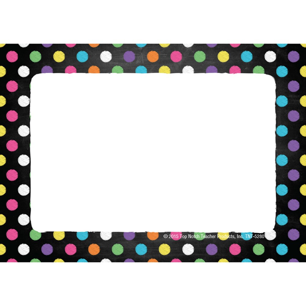 Chalkboard Dots Name Tags/Labels, Pack of 32 - TOP5280 | Top Notch Teacher Products | Name Tags