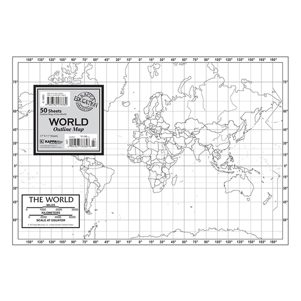 UNI16320 - Outline Map Study Pads World in Maps & Map Skills