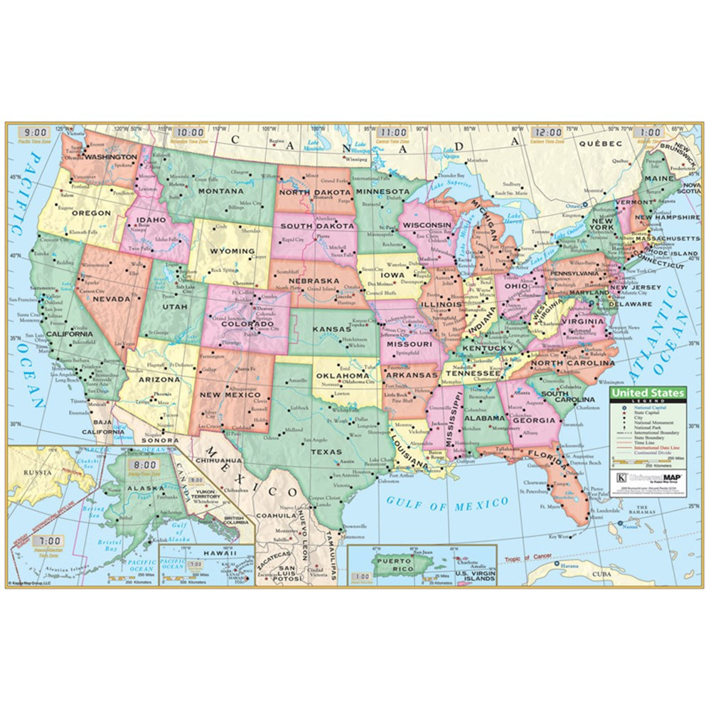 Laminated U.S. Notebook Maps with U.S. Facts, Pack of 10 - UNIM1747827 | Kappa Map Group / Universal Maps | Maps & Map Skills