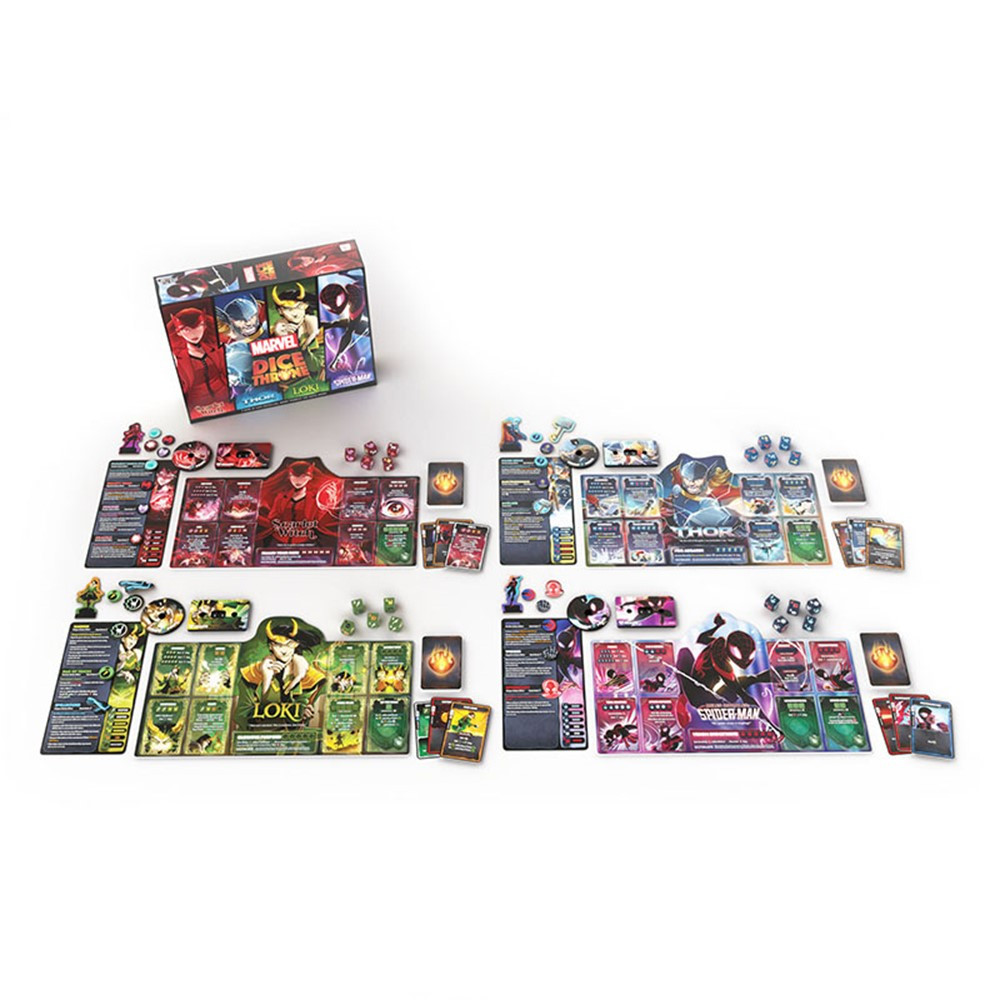 Marvel Dice Throne 4-Hero Box (Scarlet Witch, Thor, Loki, Spider-Man) - USADT011754 | Usaopoly Inc | Games