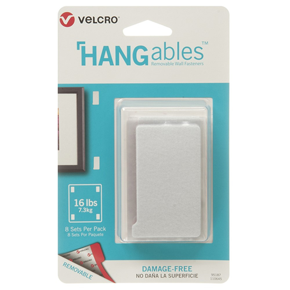 VEC95187 - Hangables 3In X 1-3/4In Strips 8 Ct in Velcro