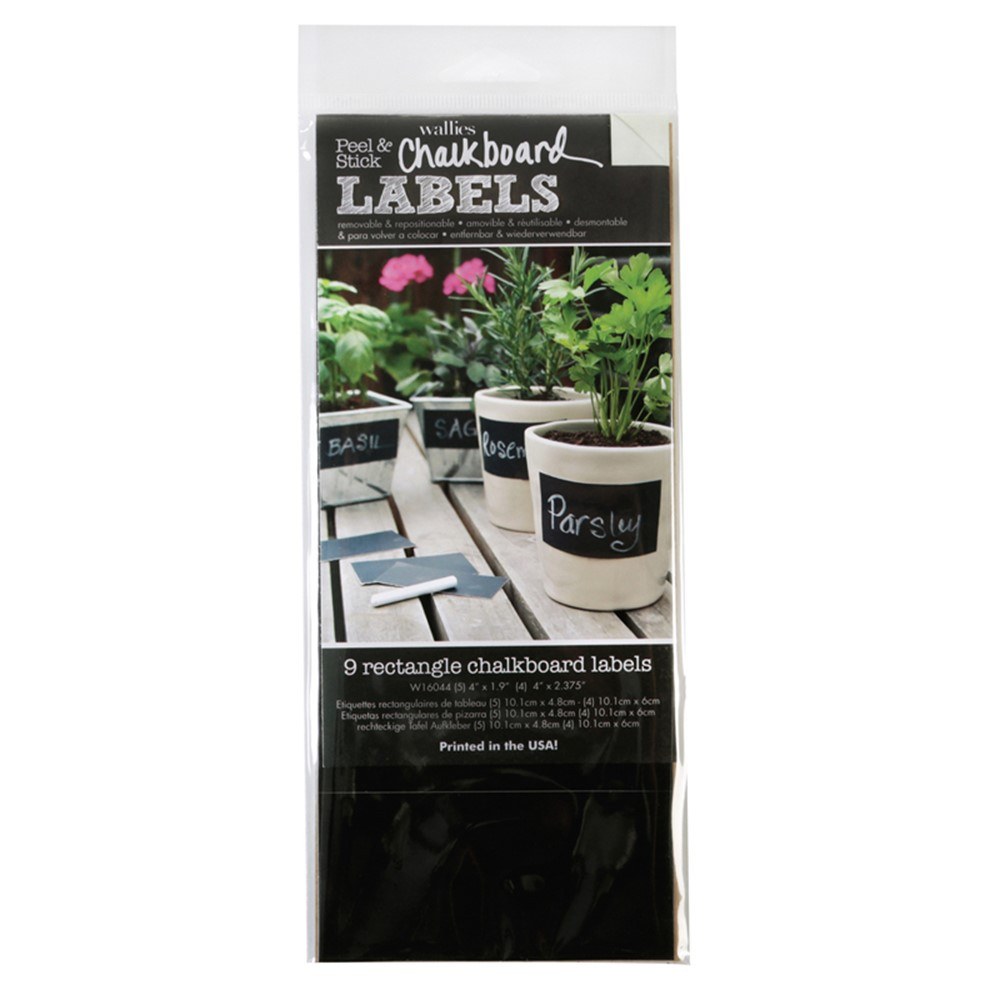 Rectangle Chalkboard Vinyl Labels, 9 Pieces - WLE16044 | The Mccall Pattern Company Inc | Organization