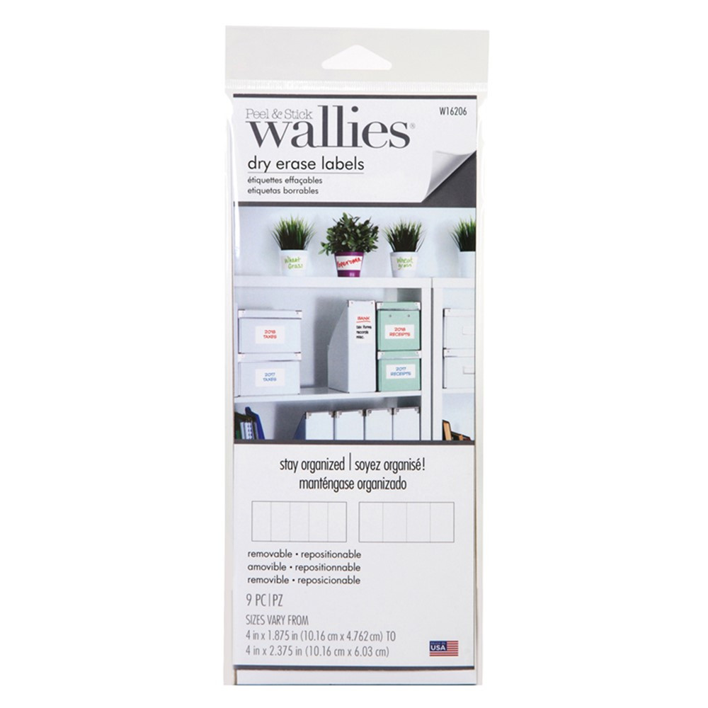 Dry Erase Rectangle Labels, 9 Pieces - WLE16206 | The Mccall Pattern Company Inc | Organization