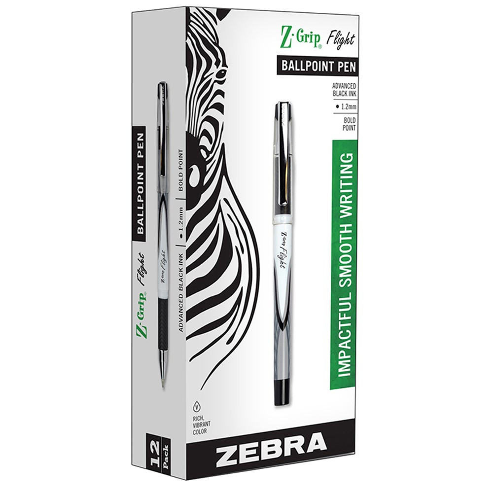 Z-Grip Flight Stick Pens, Black, Dozen - ZEB21810 | Zebra Pen Corporation | Pens