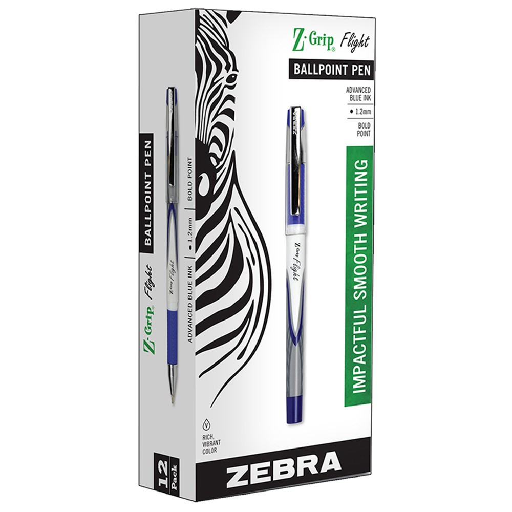 Z-Grip Flight Stick Pens, Blue, Dozen - ZEB21820 | Zebra Pen Corporation | Pens