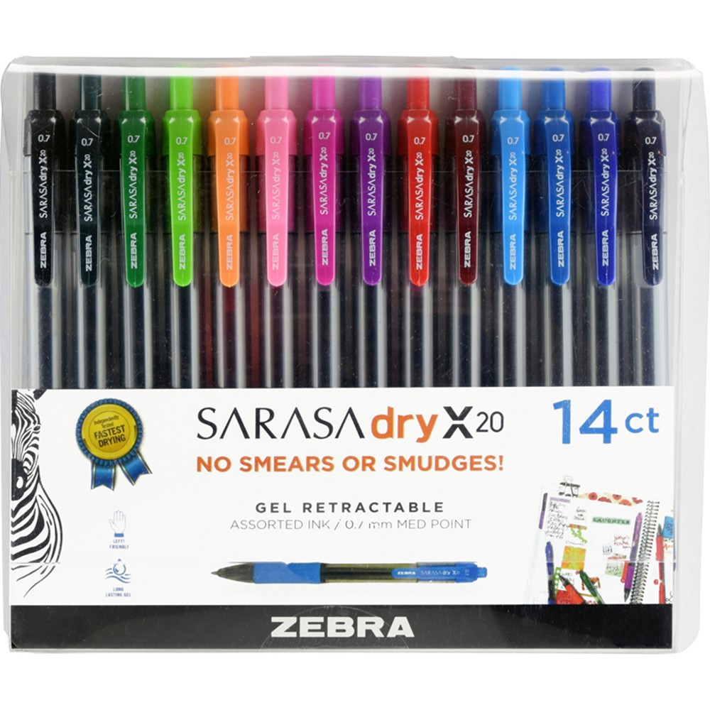 ZEB46824 - Sarasa Gel Retractable Gel Pens Asst 14Pk With Case in Pens
