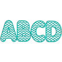 ASH10169 - Turquoise Chevron 2-3/4 In Designer Magnetic Letters in Letters