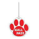ASH10353 - Red Paw Hall Pass 4 X 4 in Hall Passes