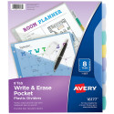 Write & Erase Pocket Plastic Dividers, 8-Tab Set, Multicolor, 1 Set - AVE16177 | Avery Products Corp | Dividers