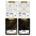 Paperboard Clipboard with Gold Low Profile Clip, Assorted Geometric Designs (No Design Choice), 12.9 x 9" - BAZ1830 | Bazic Products | Clipboards"