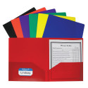 CLI33950 - Two Pocket Poly Portfolios 36/Box Assorted Without Prongs in Folders