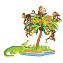 LFV22704 - Five Monkeys Sitting In A Tree Precut Flannels in Flannel Boards