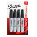 SAN38264 - Marker Set Sharpie Chisel Black 4Ct Carded in Markers