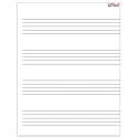 T-27304 - Music Staff Paper Wipe Off Chart 17X22 in Dry Erase Sheets