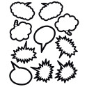 TCR5592 - Superhero Black & White Speech Thought Bubbles Accents in Accents