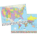 UNI2982227 - Us & World Adv Politcal Map Set Rolled 50X38 in Maps & Map Skills