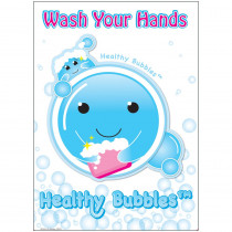 Healthy Bubbles PosterMat Pals Smart Poly Space Savers Cartoon Image Wash your Hands, 13 x 9.5" - ASH95331 | Ashley Productions | Miscellaneous"