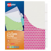 AVE07708 - Avery Big Tab 5 Tab Pocket Insertable Plastic Dividers Set in Dividers
