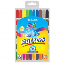 BAZ1234 - Washable Markers Double Tip 10 Clrs in Markers