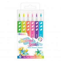 Brush Markers, 6 Fluorescent Colors - BAZ1268 | Bazic Products | Markers