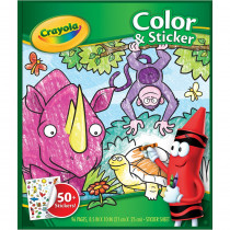 Color & Sticker Book, Jungle Animals - BIN40216 | Crayola Llc | Art Activity Books